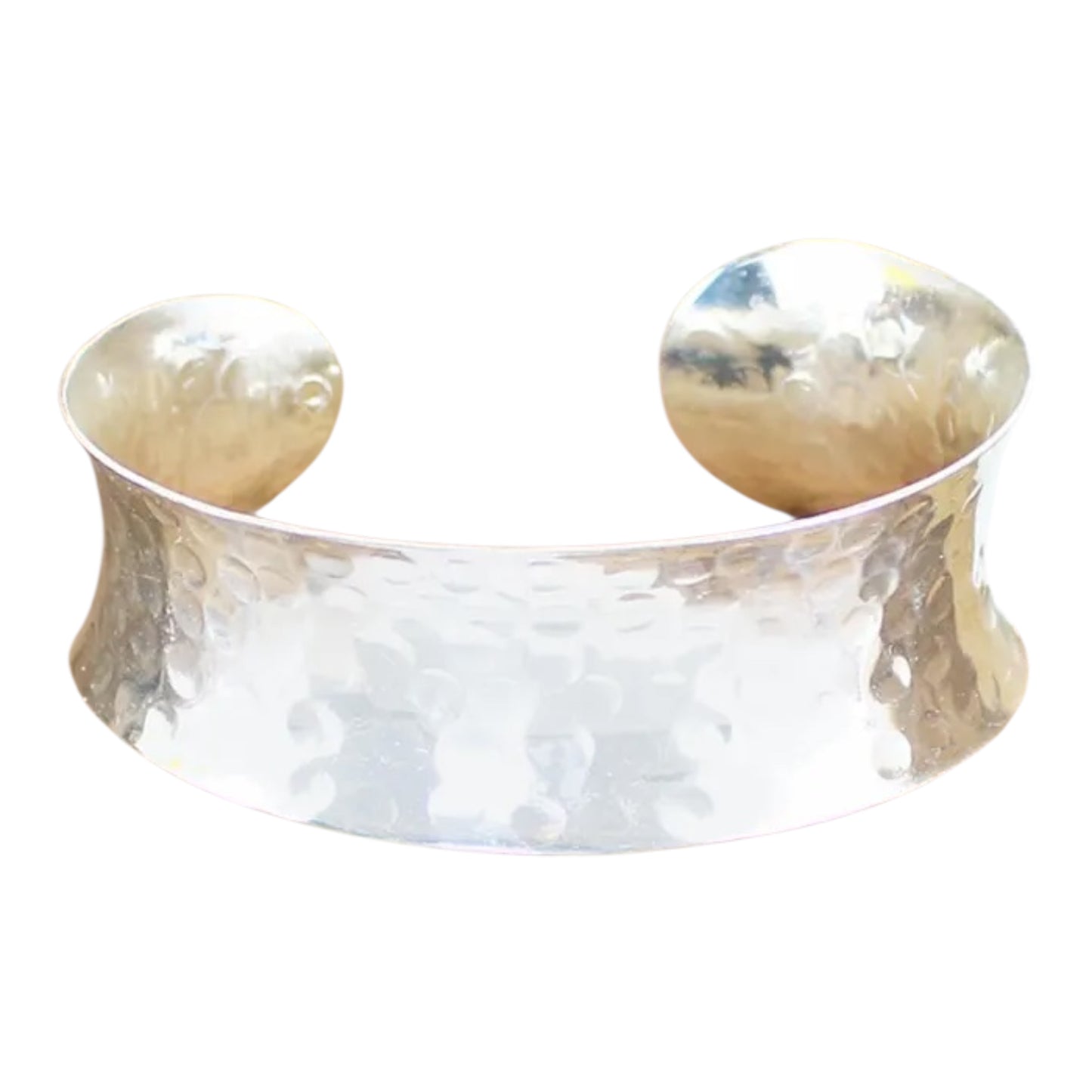 Solid beaten metal cuff