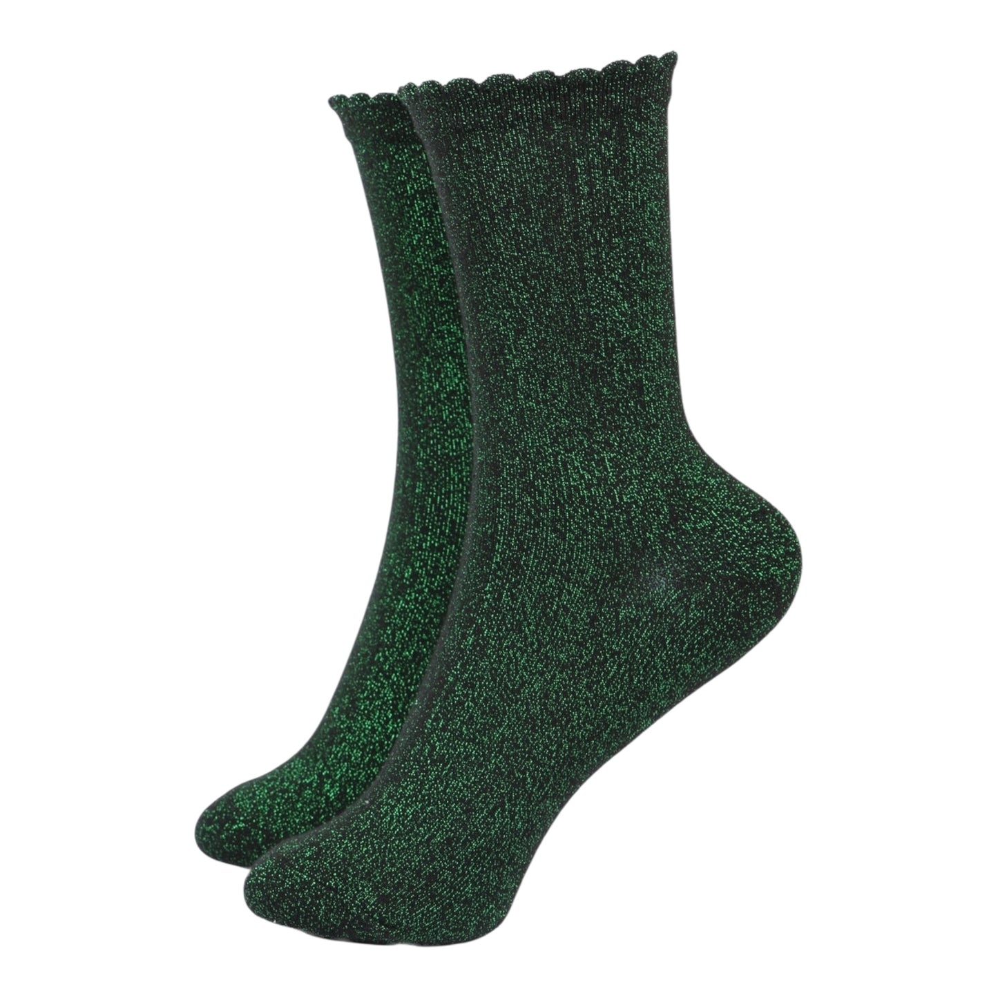 Glitter black & green socks