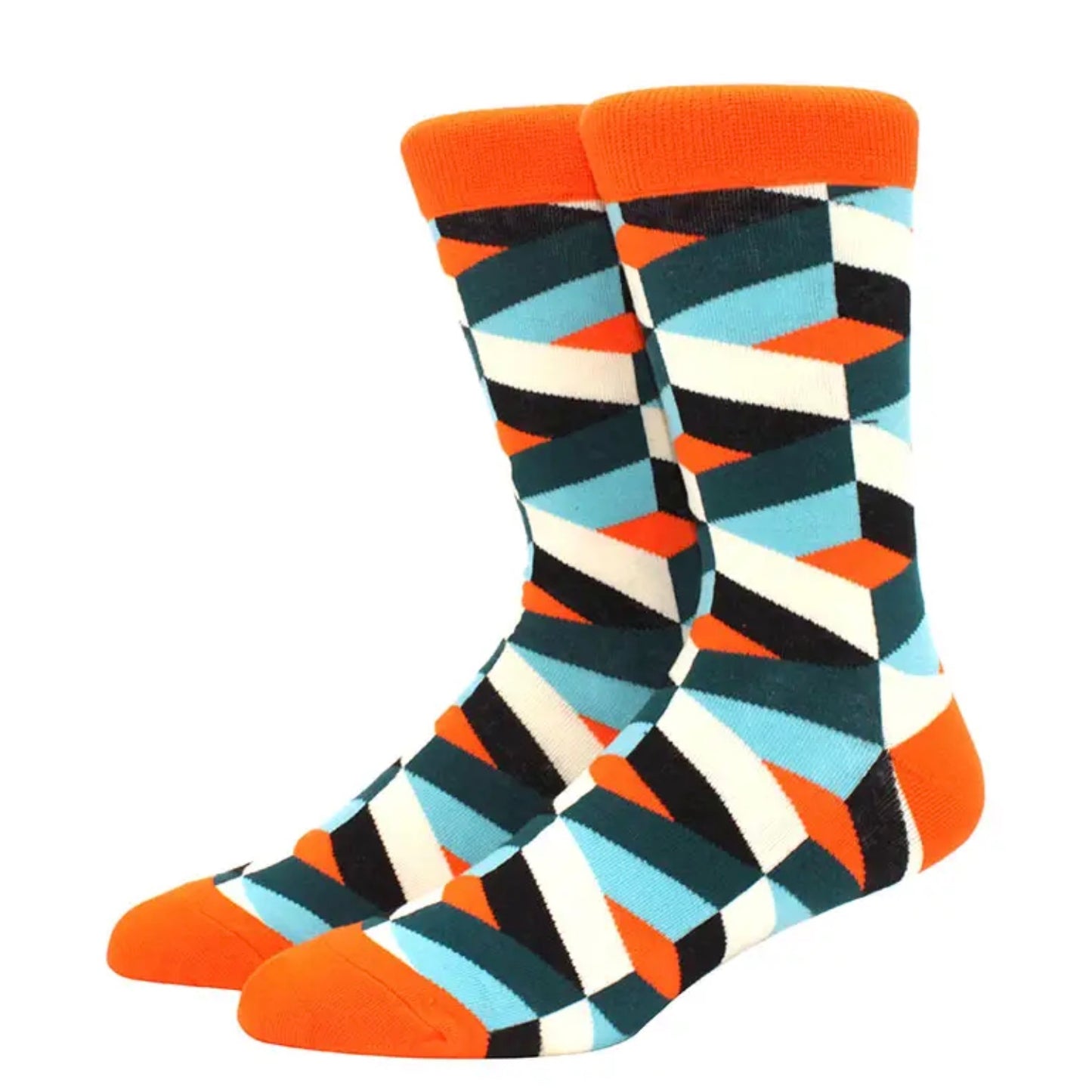 Geo orange socks