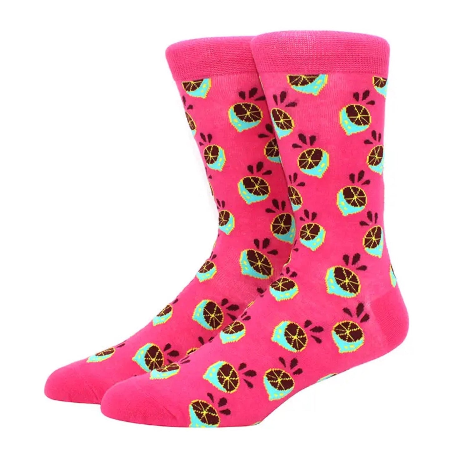 Lime pink socks
