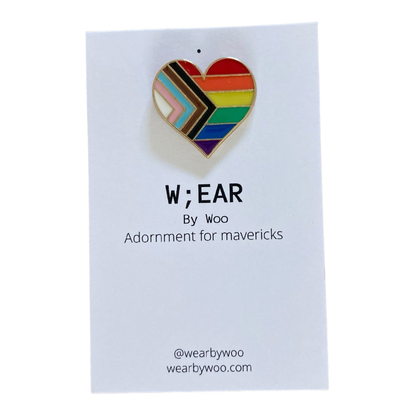 Pride progress heart badge