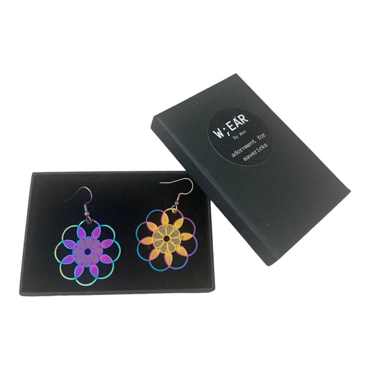 Rainbow flower earrings