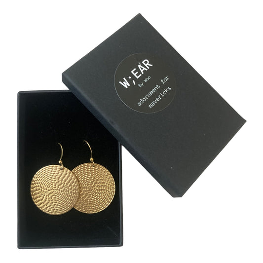 Disc brass earrings