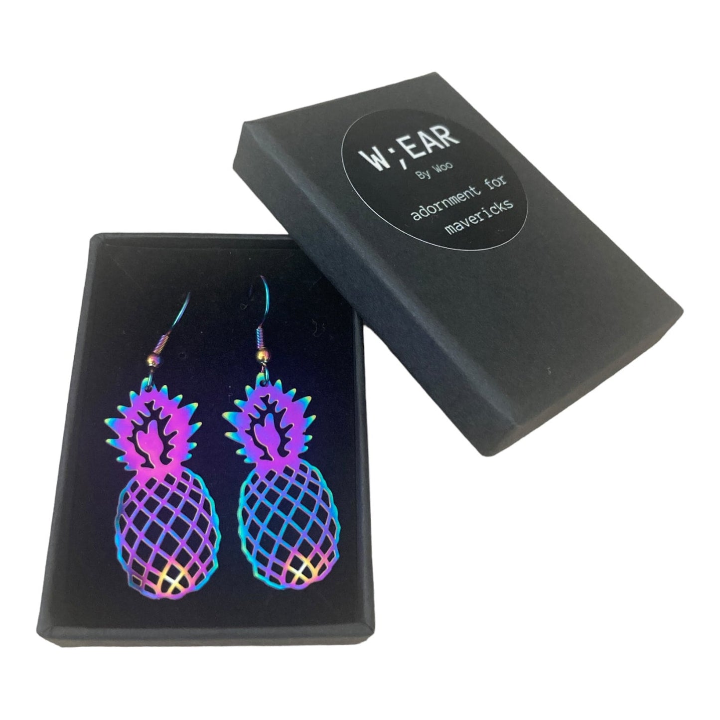 Rainbow pineapple earrings