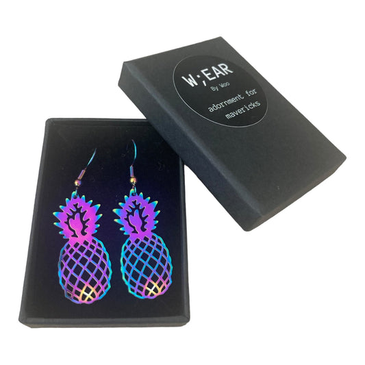 Rainbow pineapple earrings