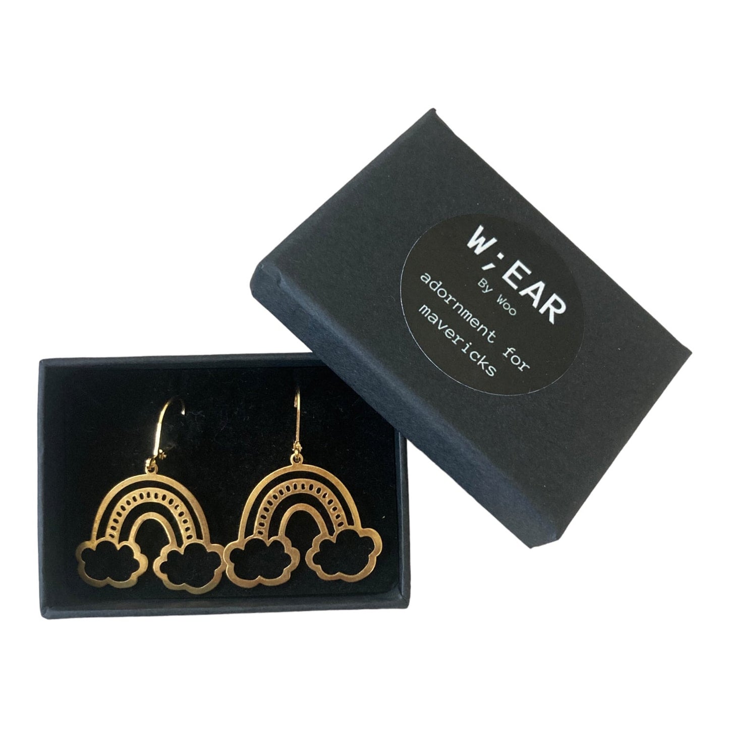 Rainbow brass earrings