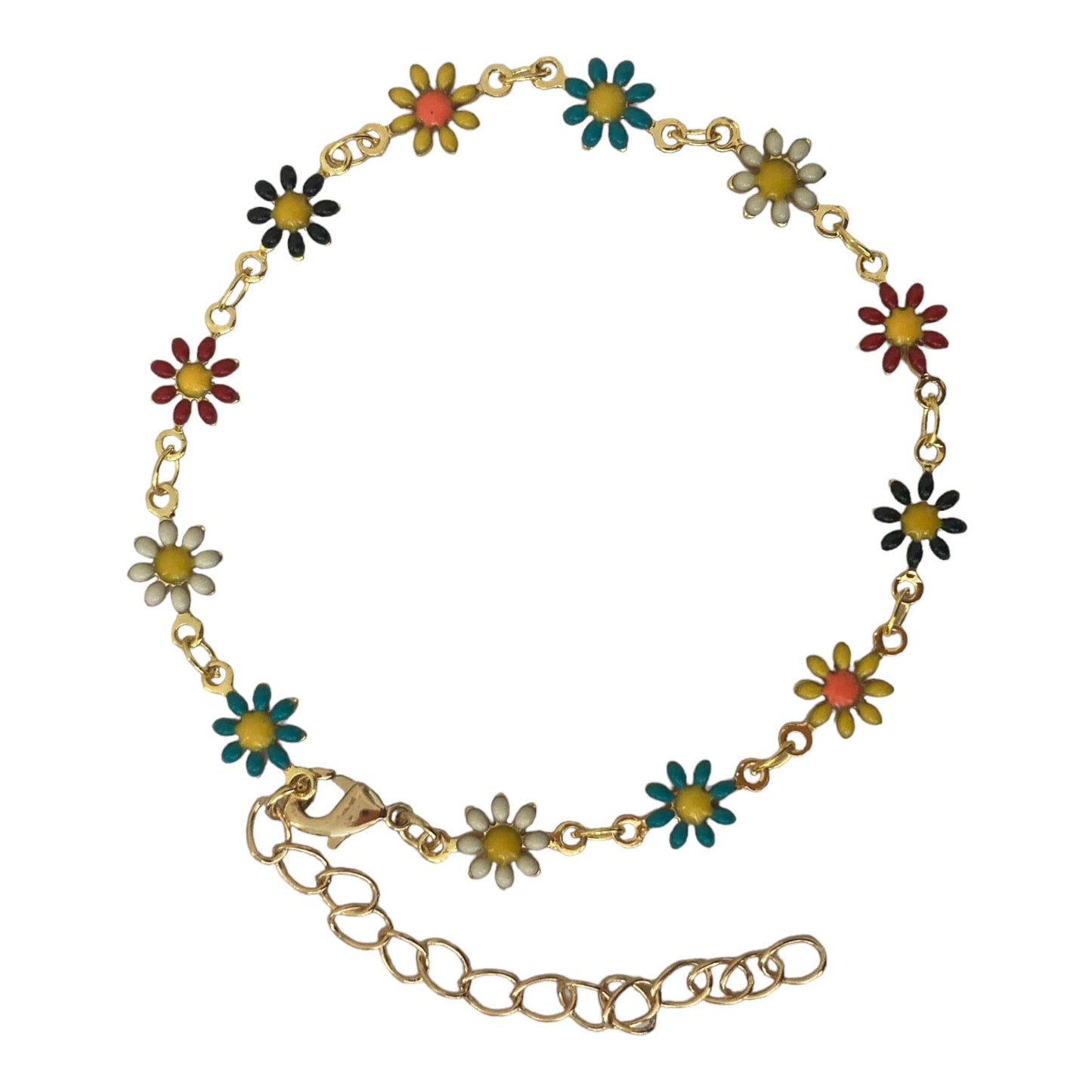 Daisy chain multicolour bracelet