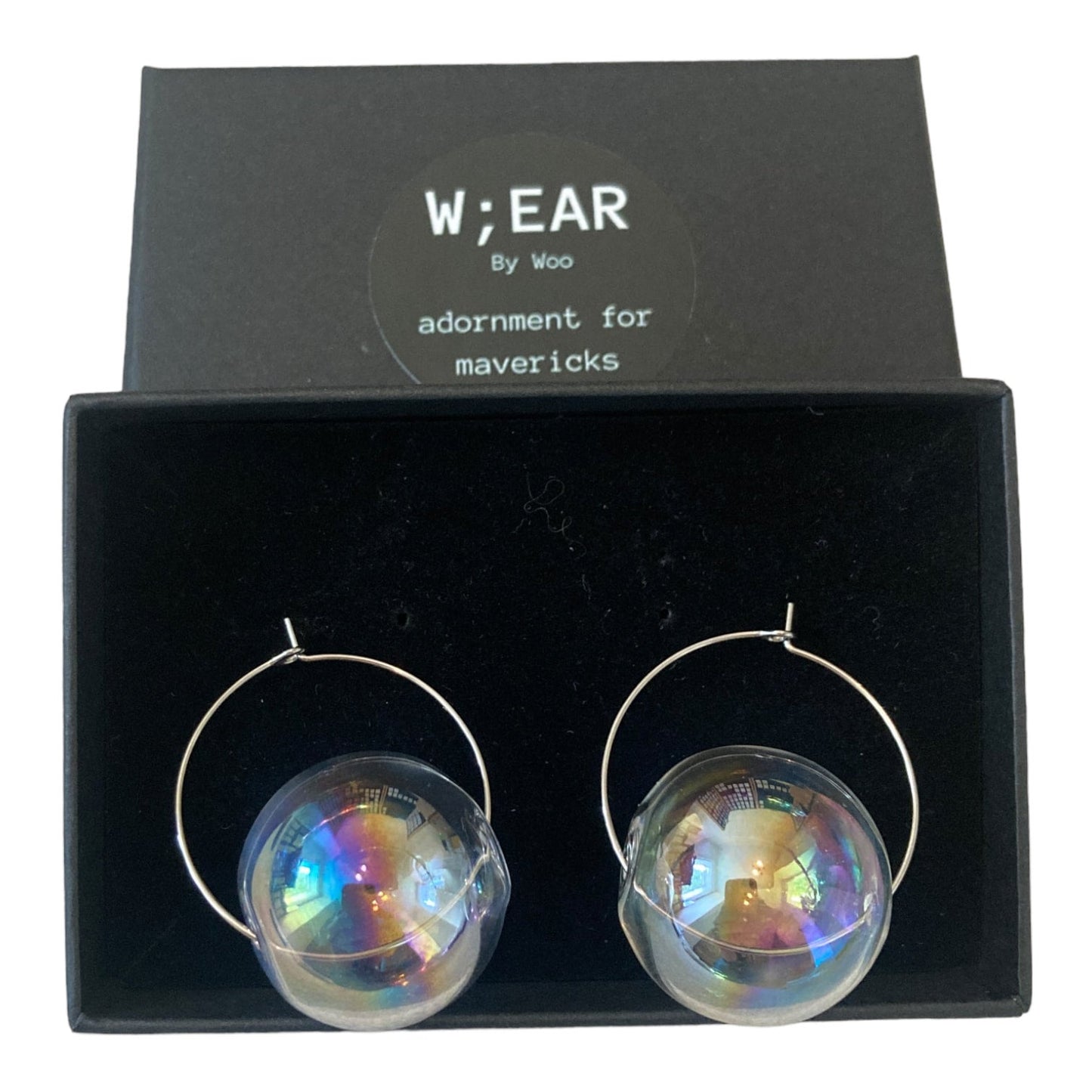 Bubble silver hoops