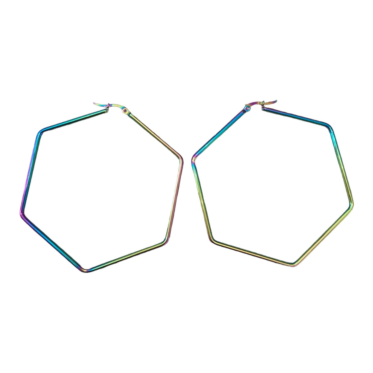 Giant rainbow hexagon hoops