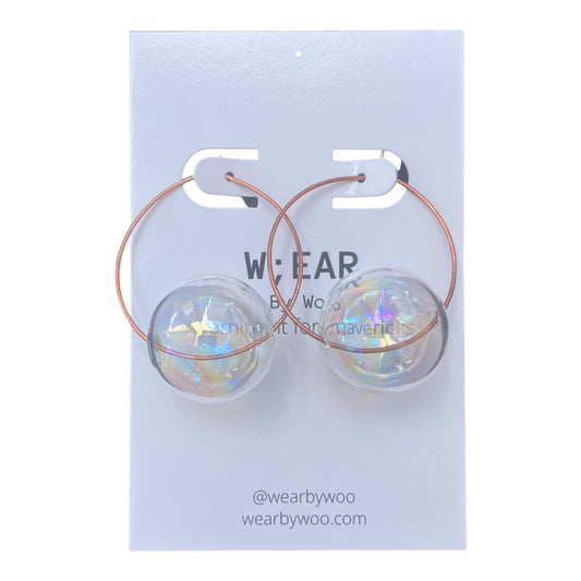 Bubble rose gold hoops