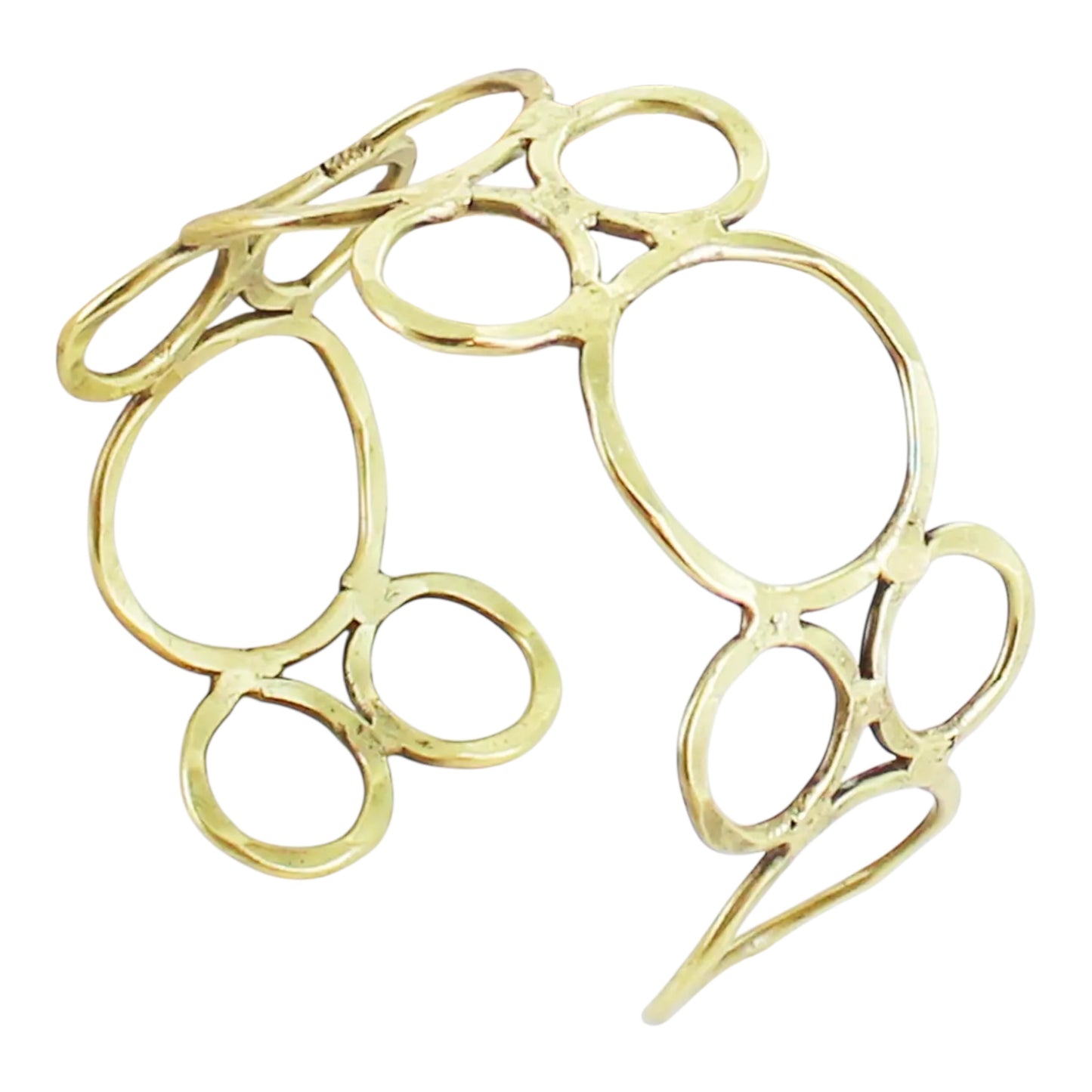Beaten metal open ring cuff