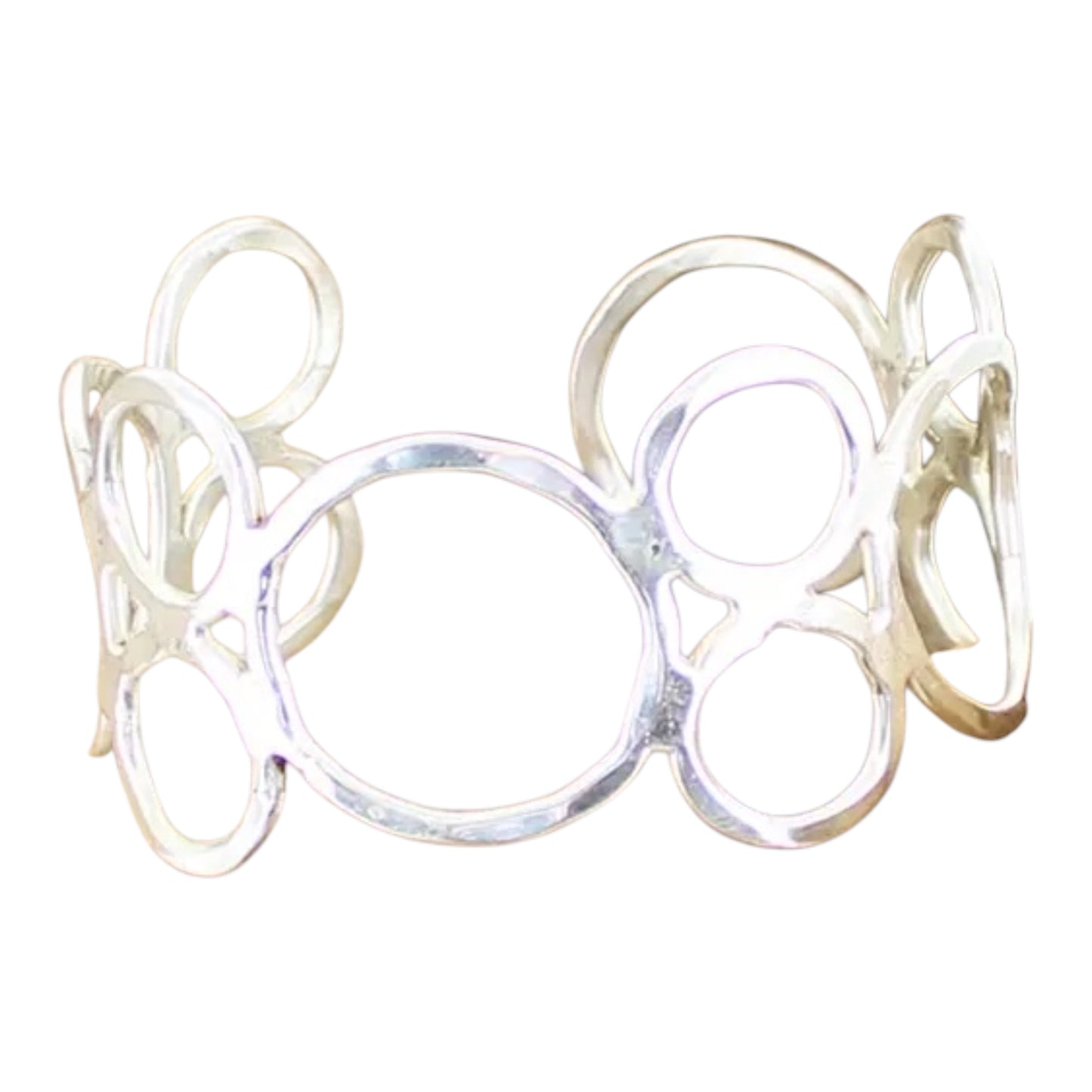 Beaten metal open ring cuff
