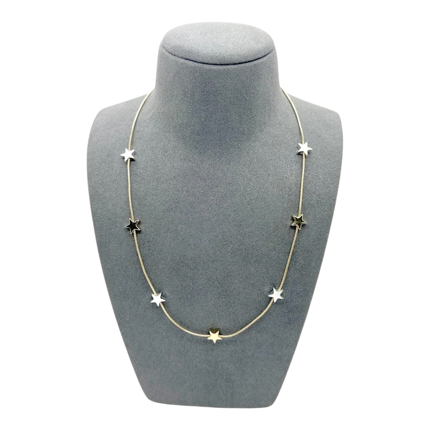 Snake chain necklace with stars