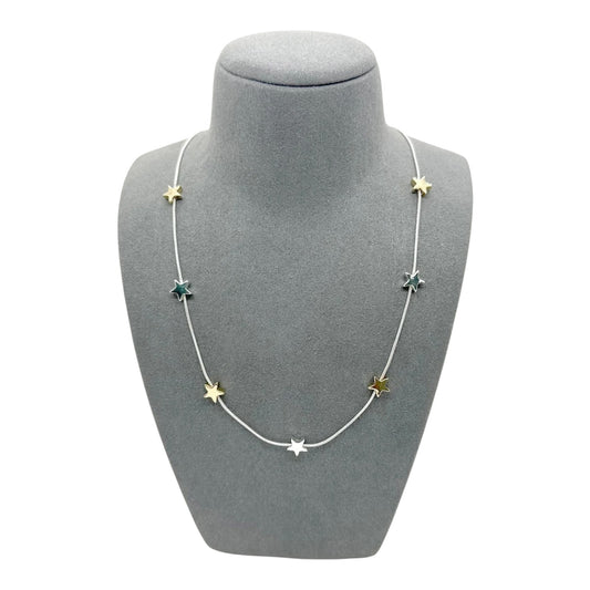 Snake chain necklace with stars