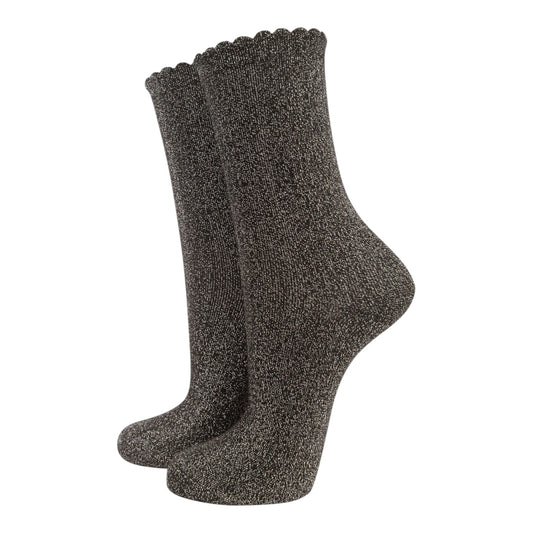 Glitter black & gold socks