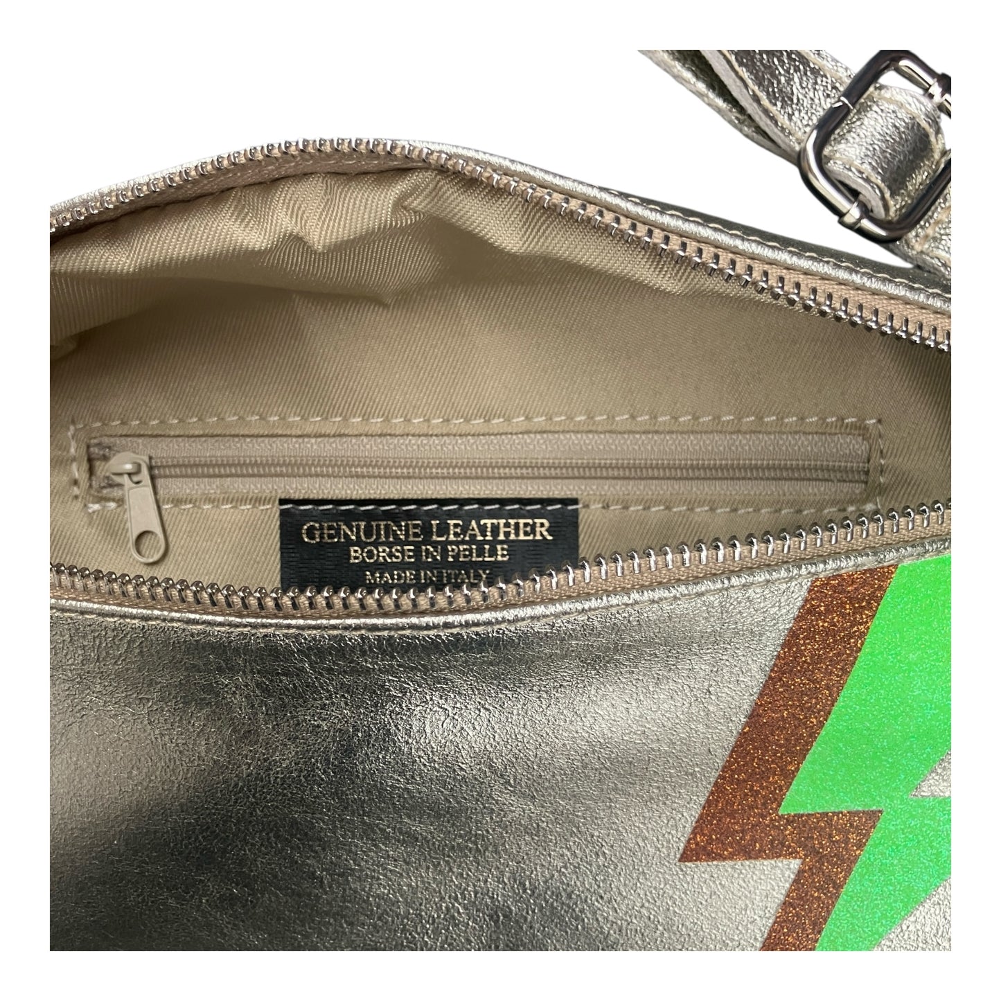 Superhero bum bag - gold, copper & green flash