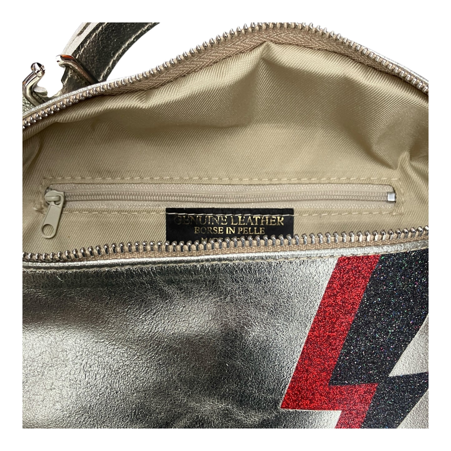 Superhero bum bag - gold, red & black flash