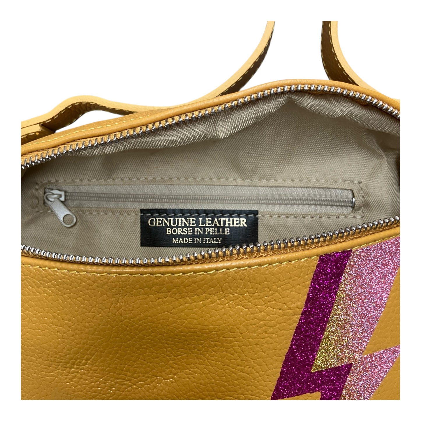 Superhero bum bag - mustard, pink flash