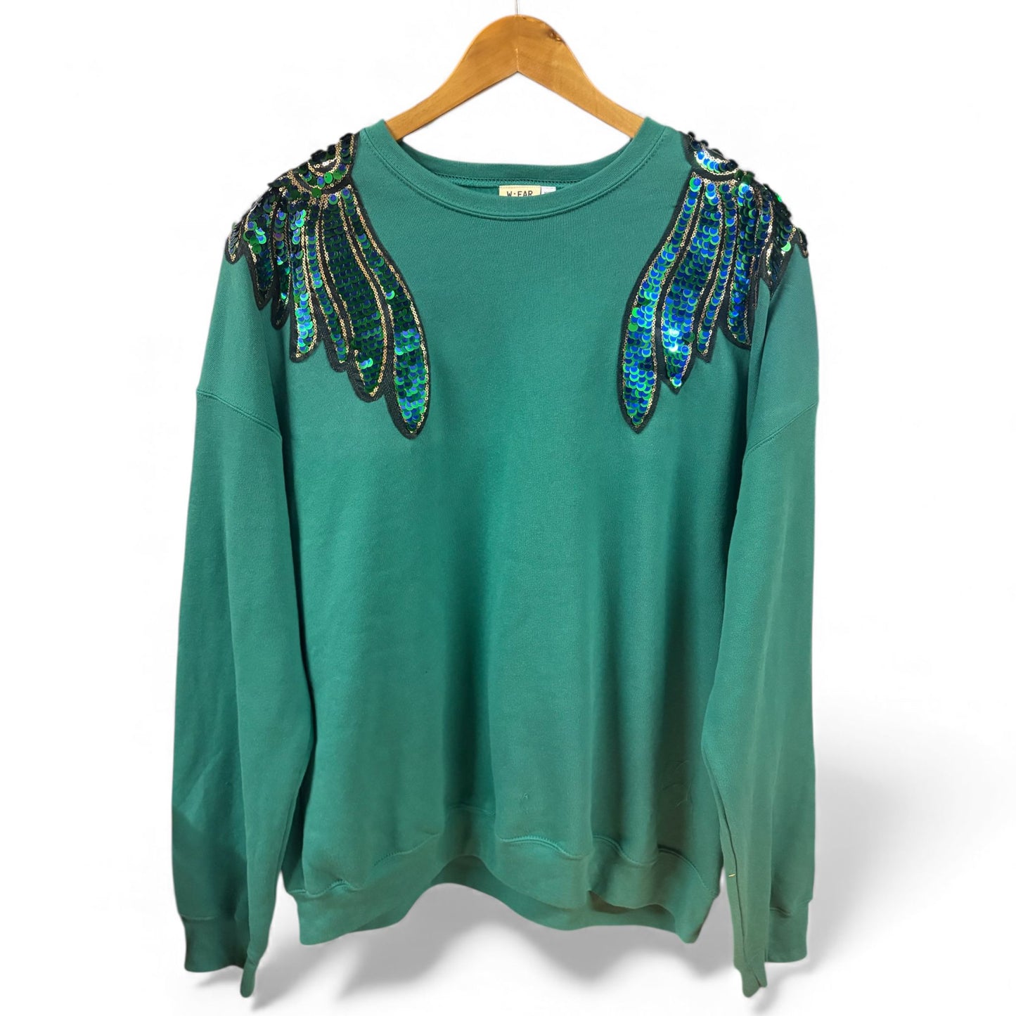 Green & Blue Wings Disco Jumper XXL