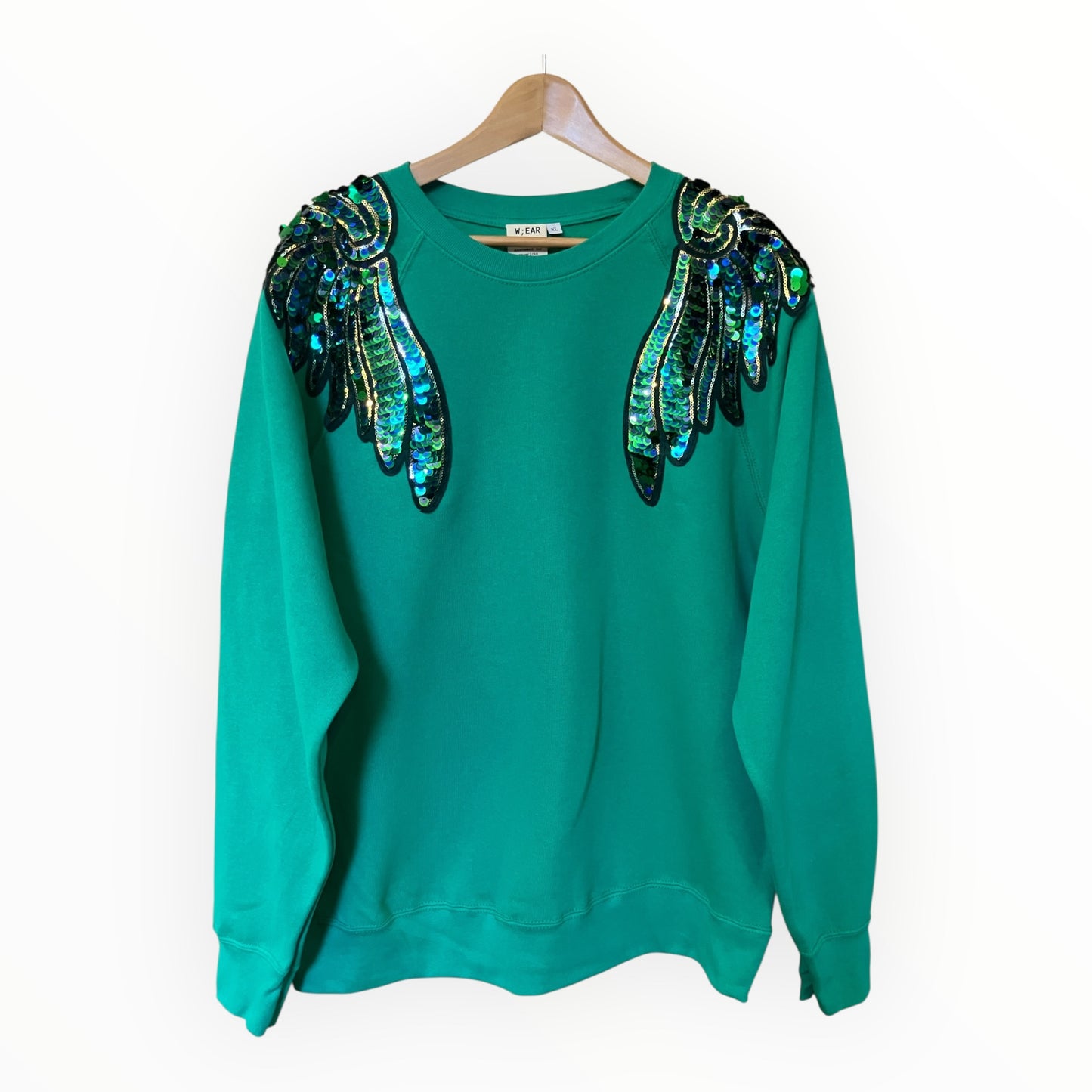 Green & Blue Wings Disco Jumper XL