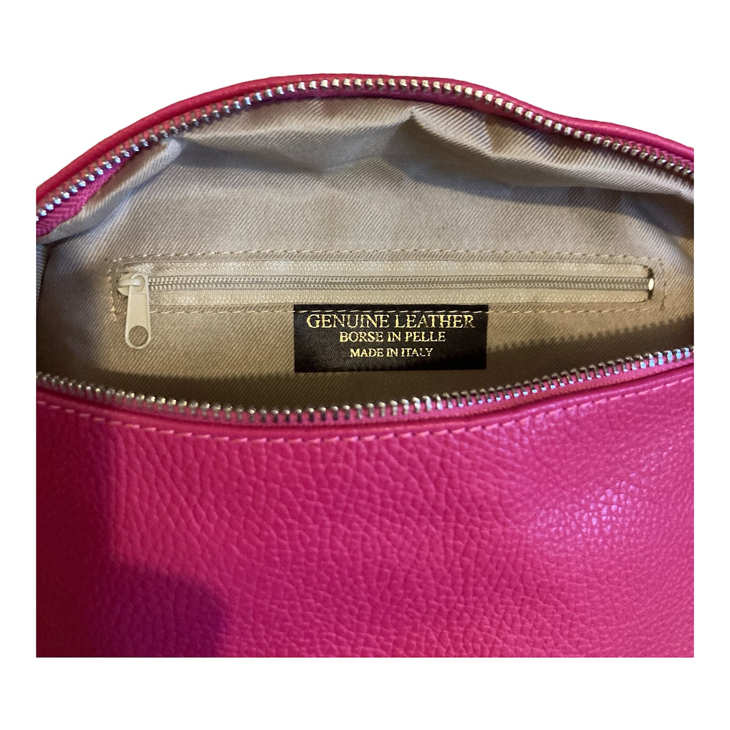 Leather crossbody/ belt bag fuchsia