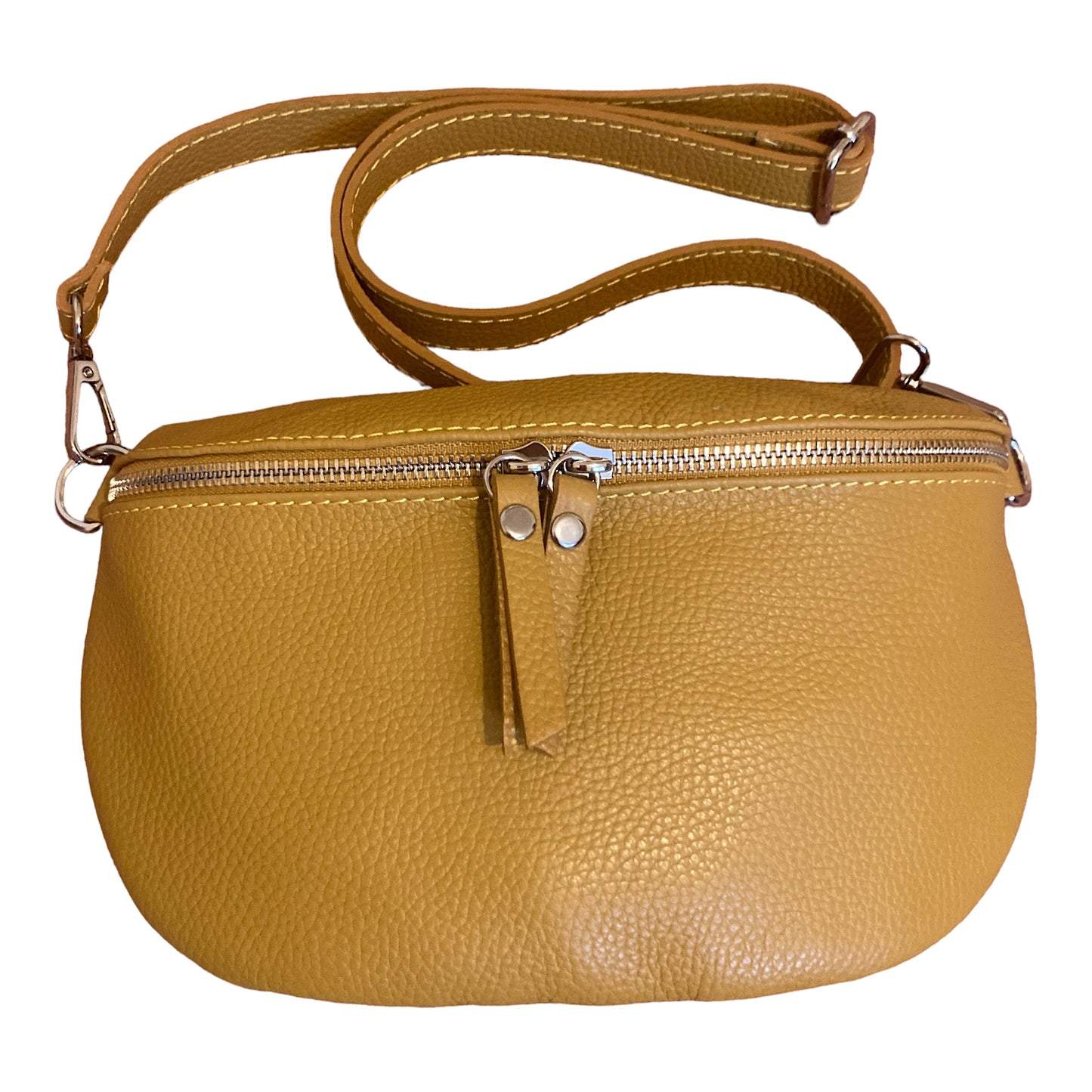 Leather crossbody/ belt bag mustard