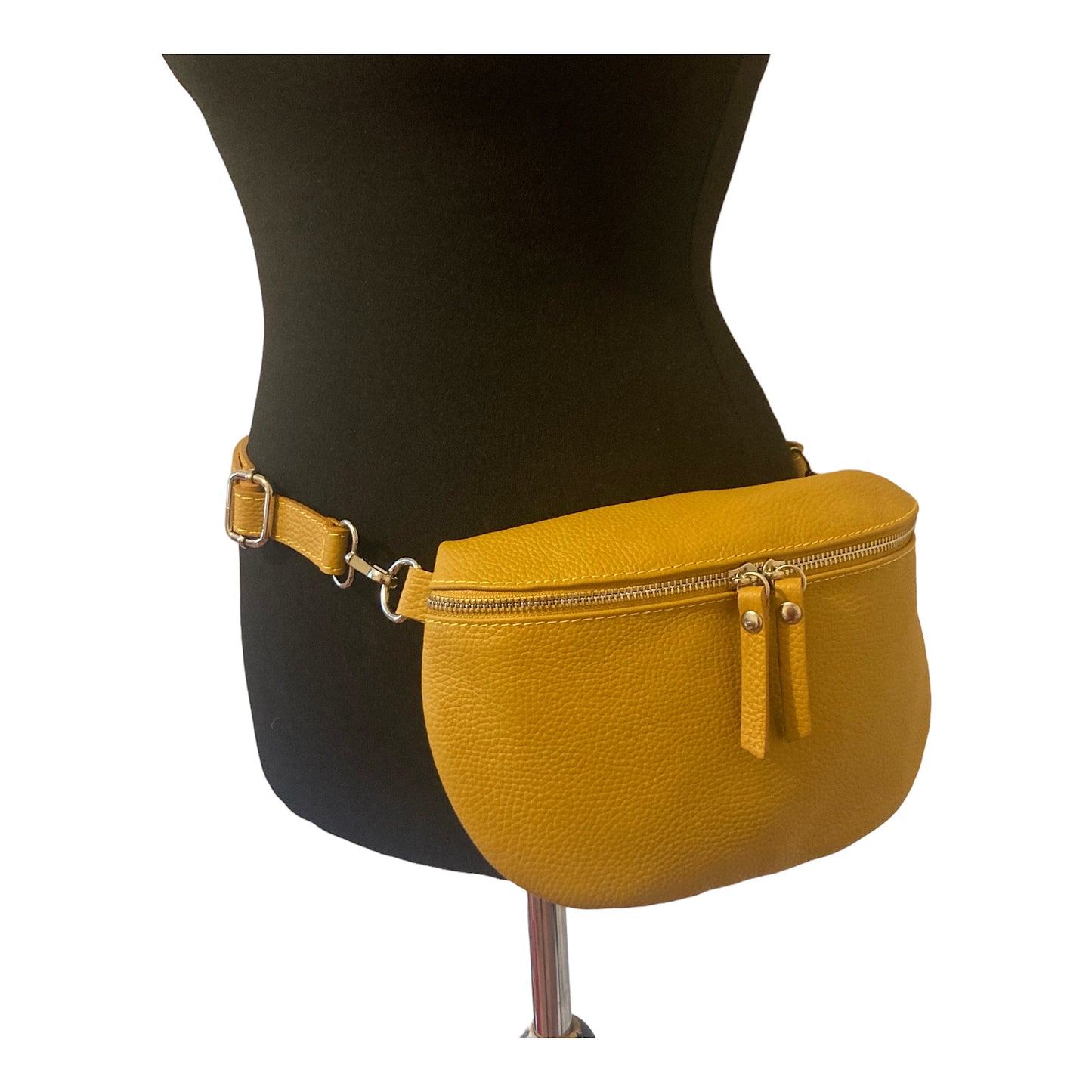 Leather crossbody/ belt bag mustard