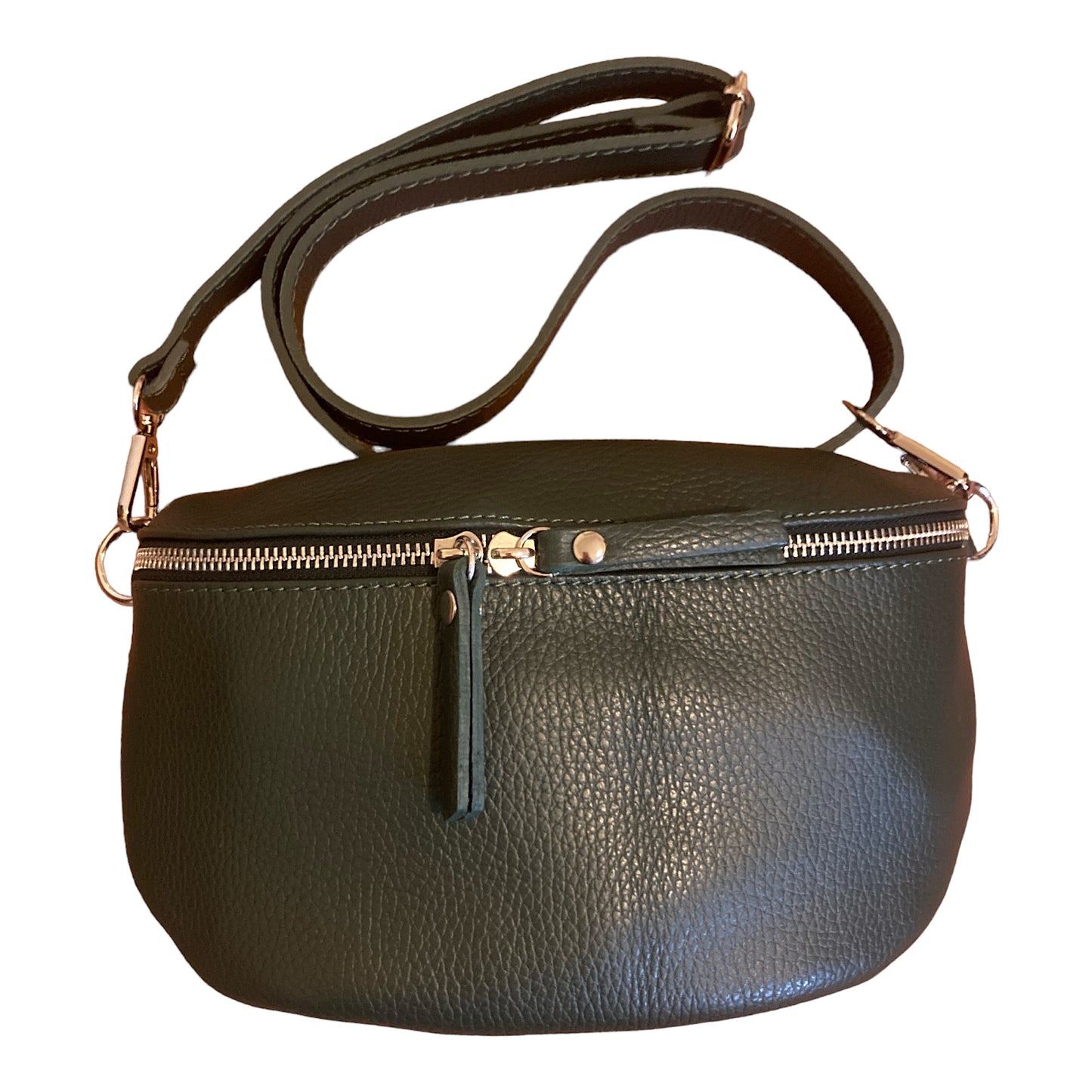 Leather crossbody/ belt bag bottle green
