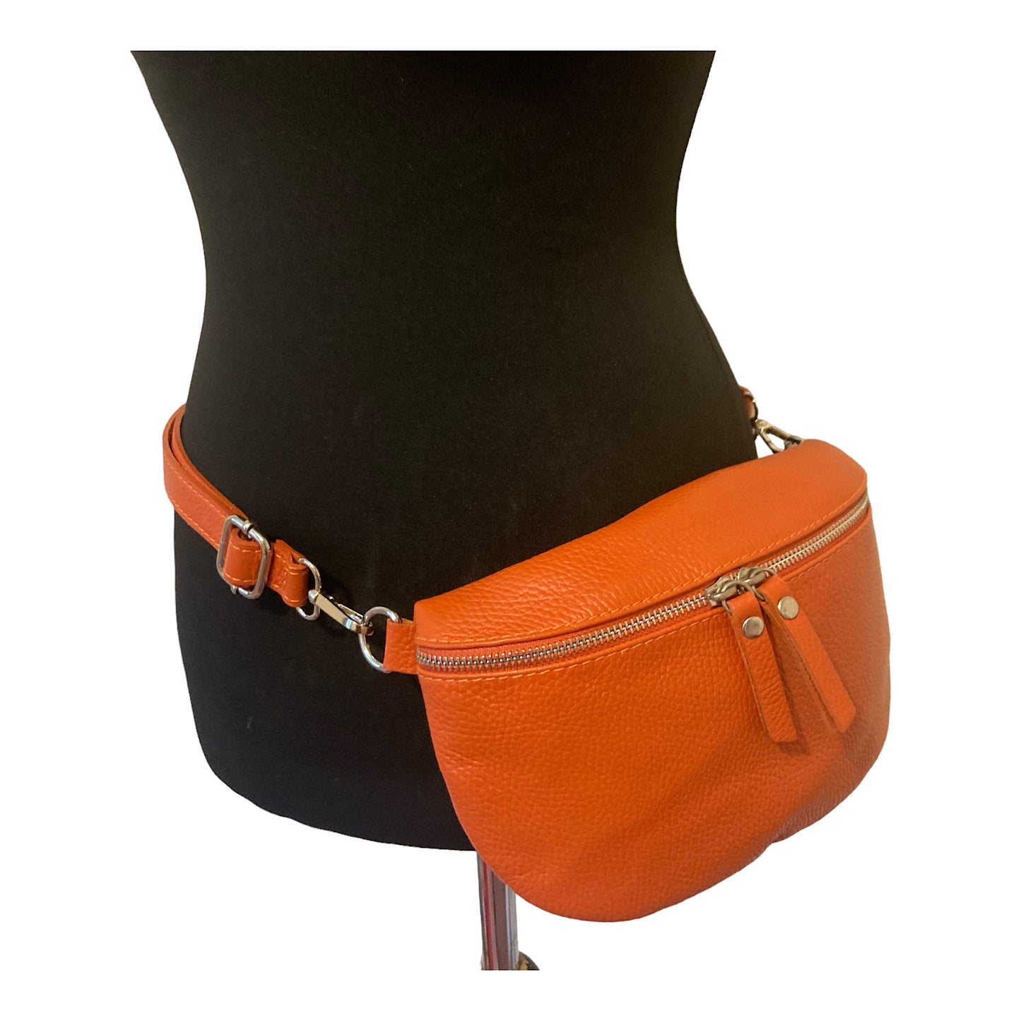 Leather crossbody/ belt bag burnt orange