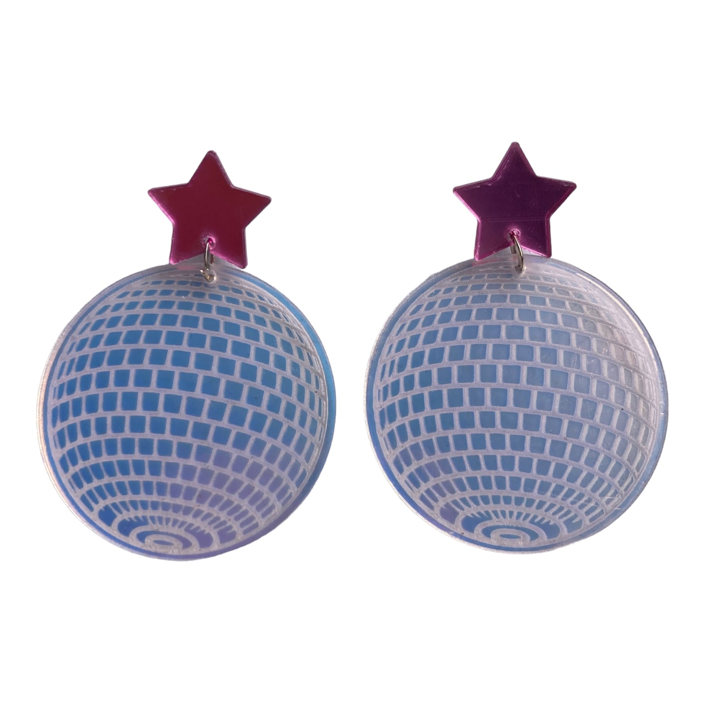 Mirror ball iridescent earrings