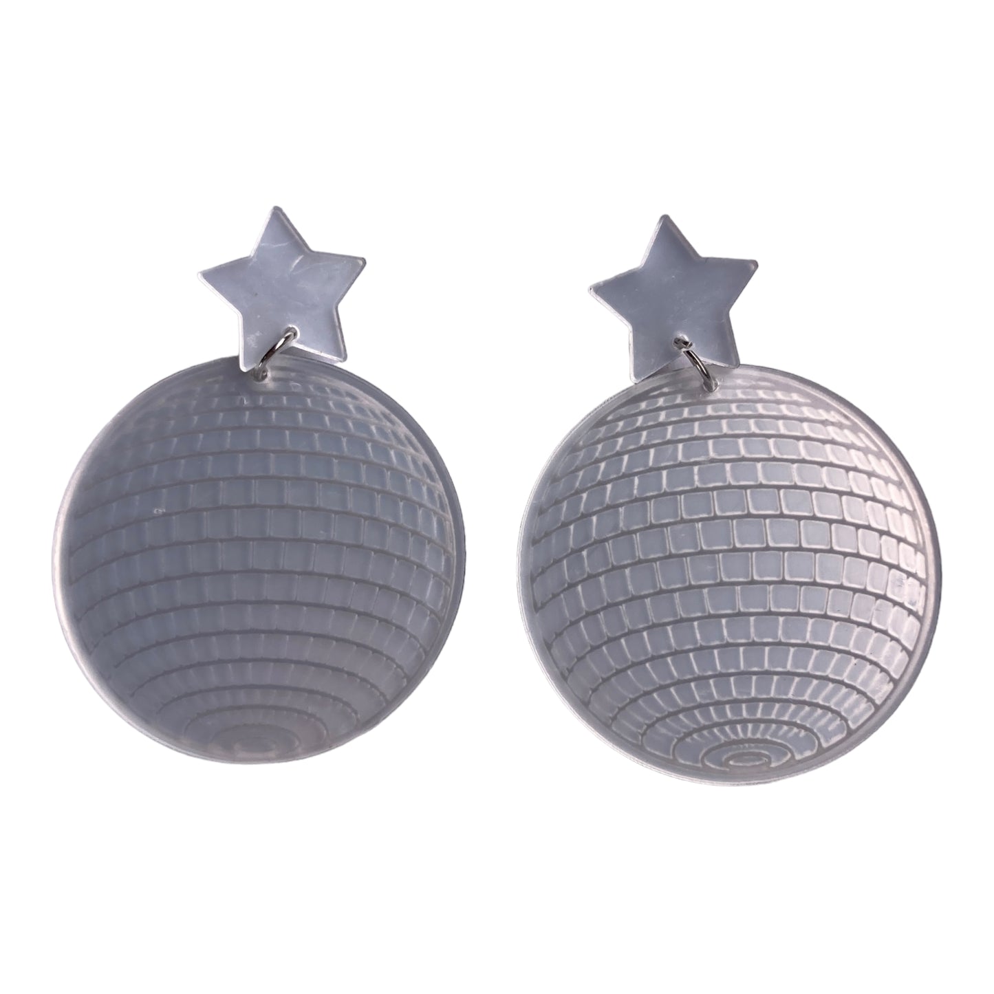 Mirror ball silver earrings