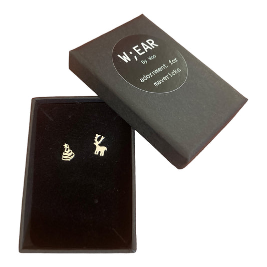 Tree & reindeer studs