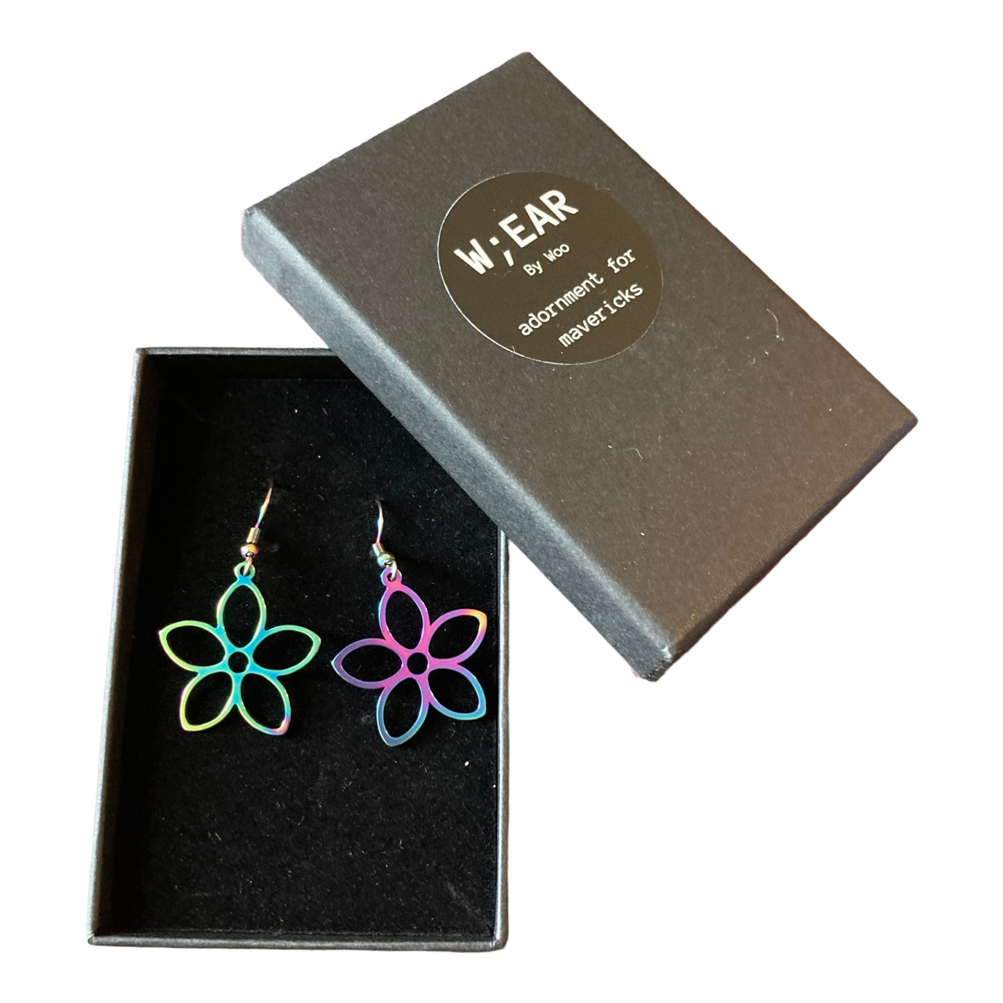 Rainbow simple flower earrings