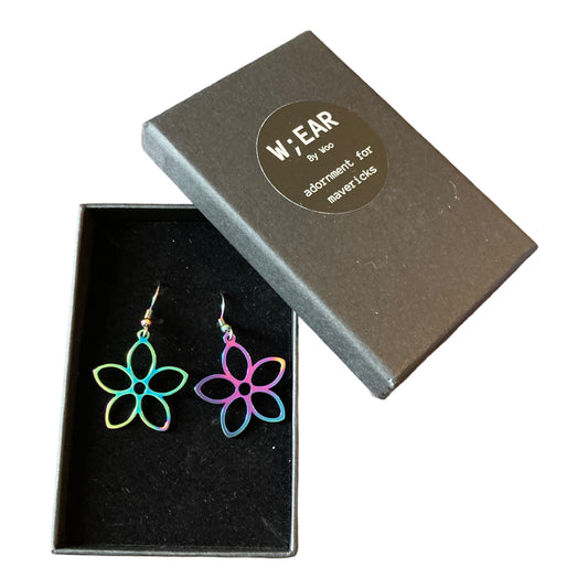 Rainbow simple flower earrings