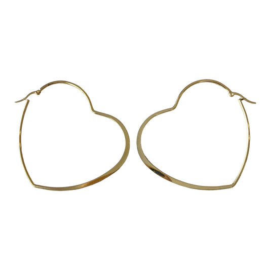 Giant gold heart hoops