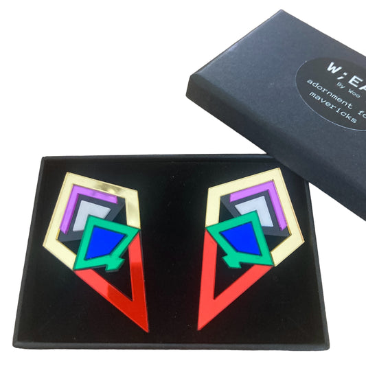 Acrylic geometric stud earrings