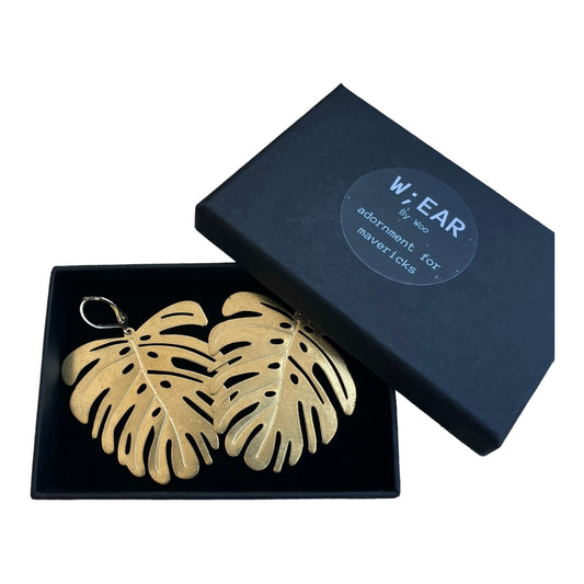 Maxi monstera earrings