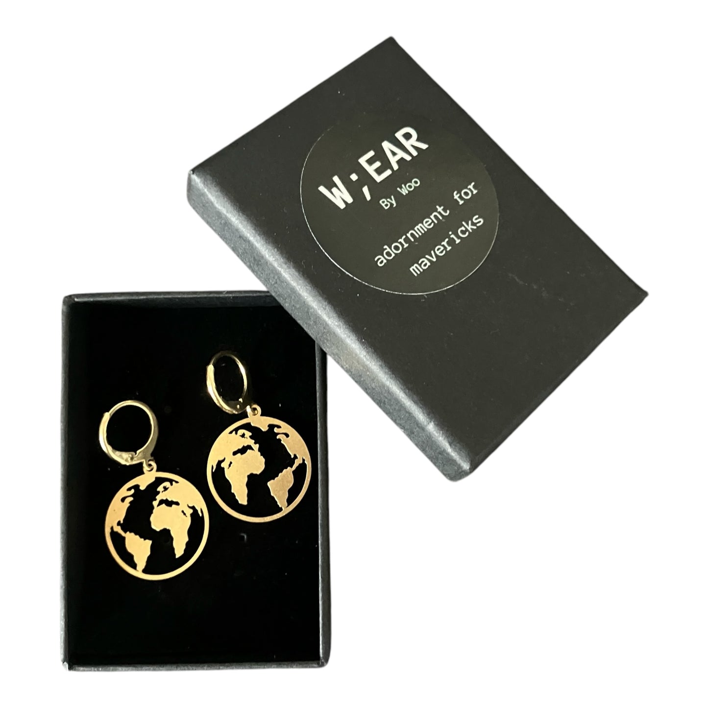 World brass earrings