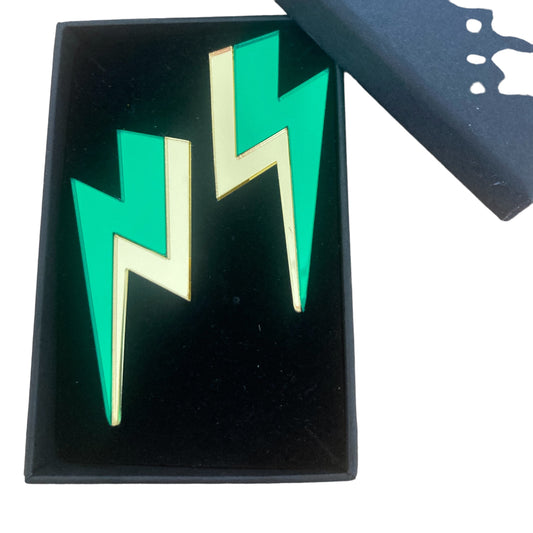 Acrylic lightning stud earrings