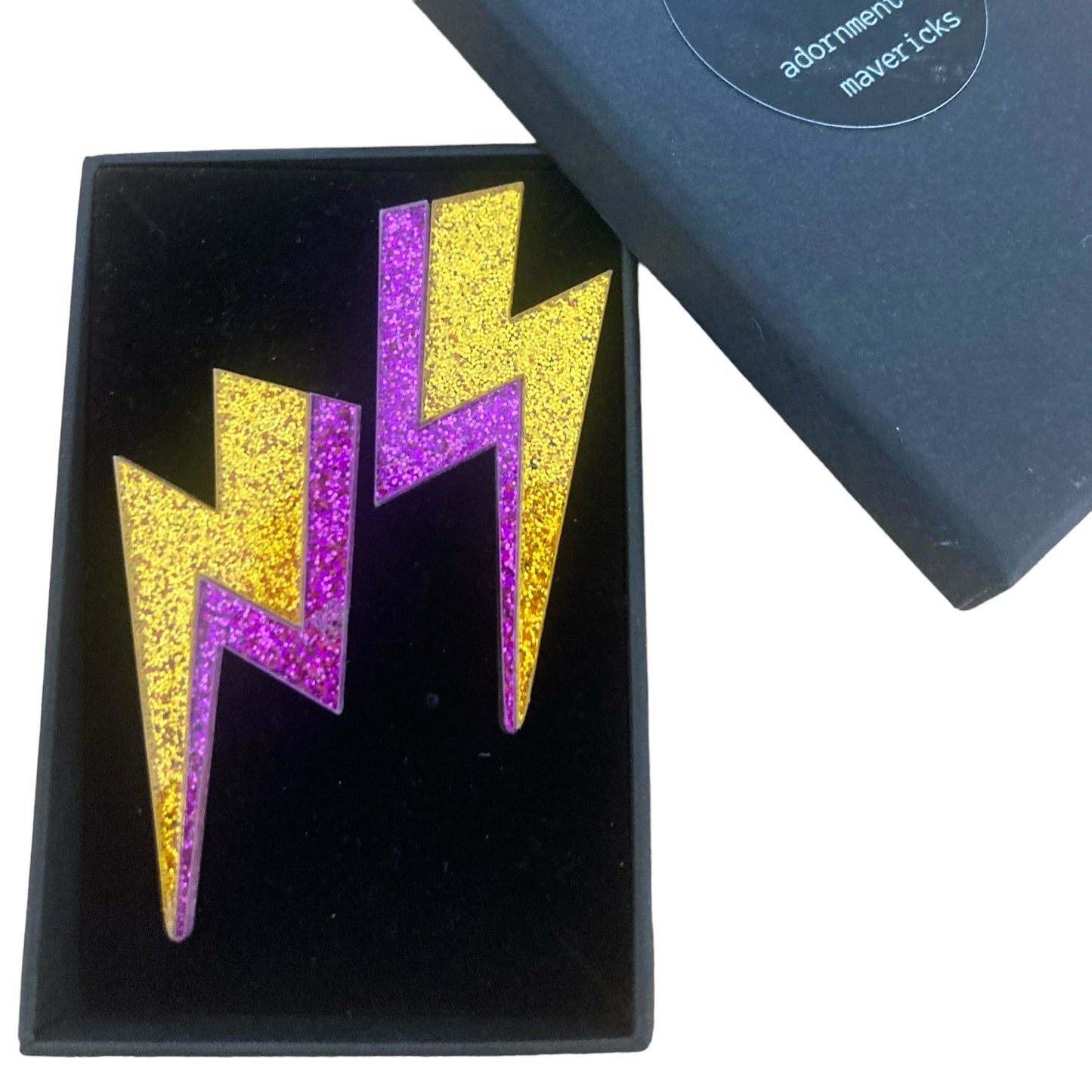 Acrylic lightning stud earrings