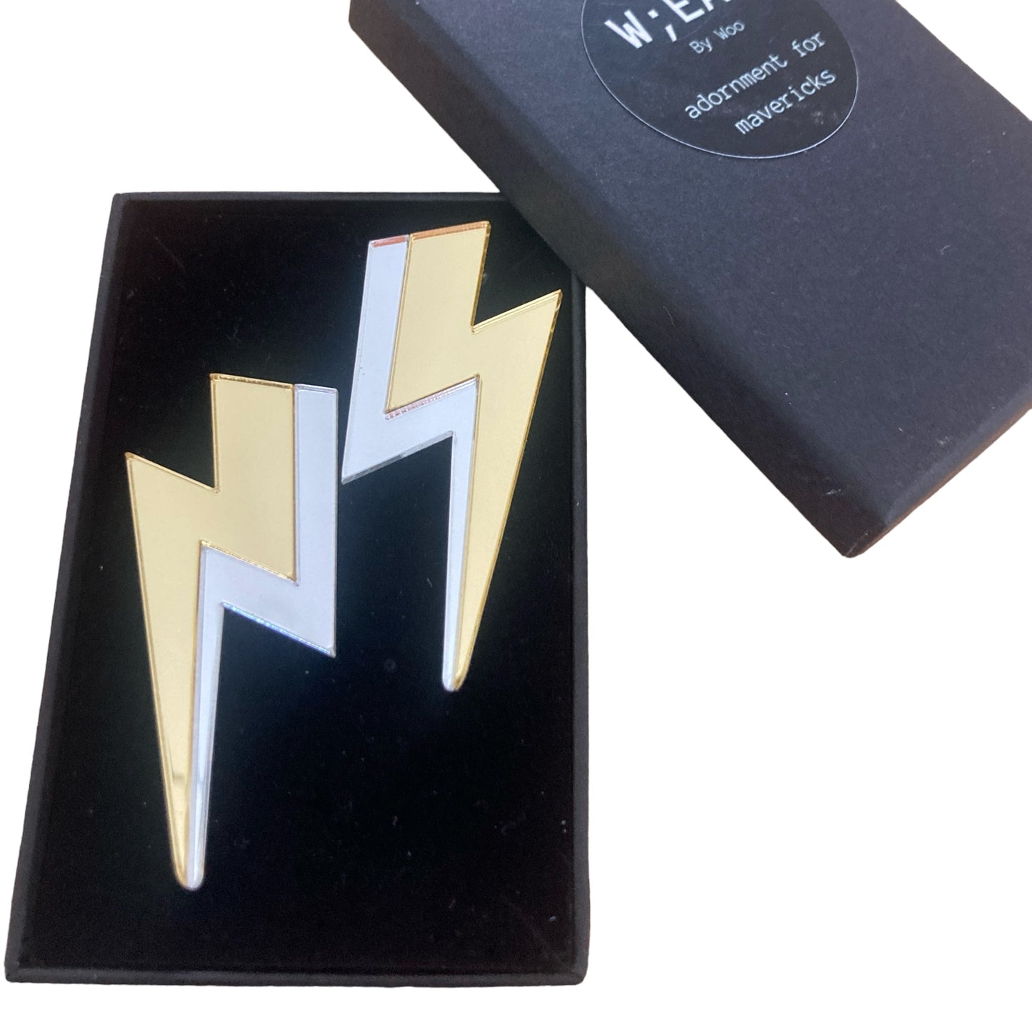 Acrylic lightning stud earrings