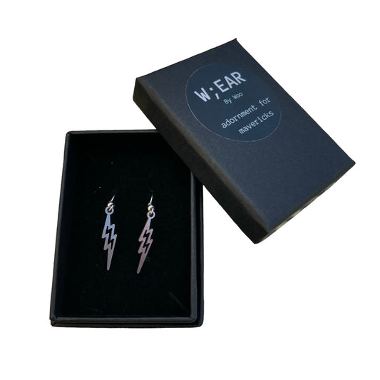 Lightning silver earrings