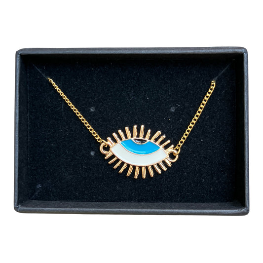 Eye roll necklace