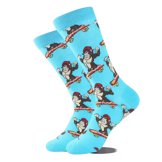 Skateboarding gorilla socks