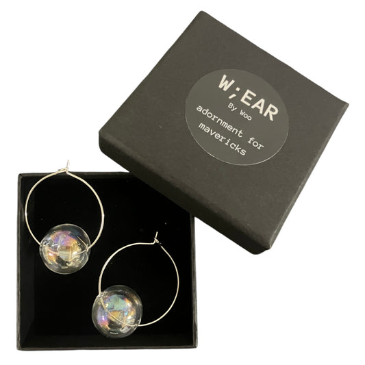 Bubble hoops silver