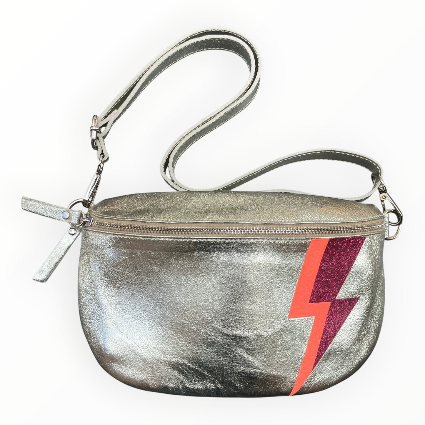 Superhero bum bag - gold, fluro orange & pink flash