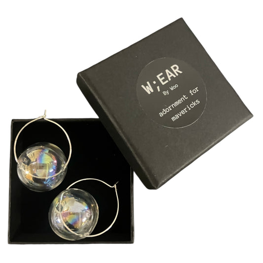 Bubble hoops silver