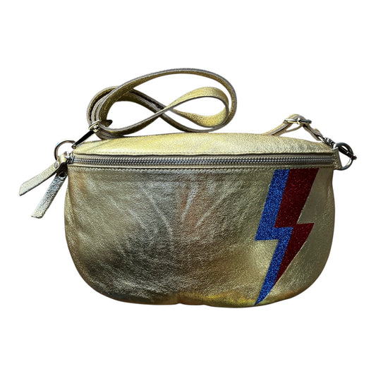 Superhero bum bag - gold, blue & red flash