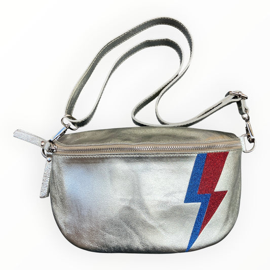 Superhero bum bag - gold, blue & red flash