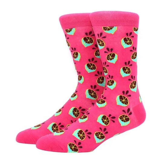 Lime pink socks